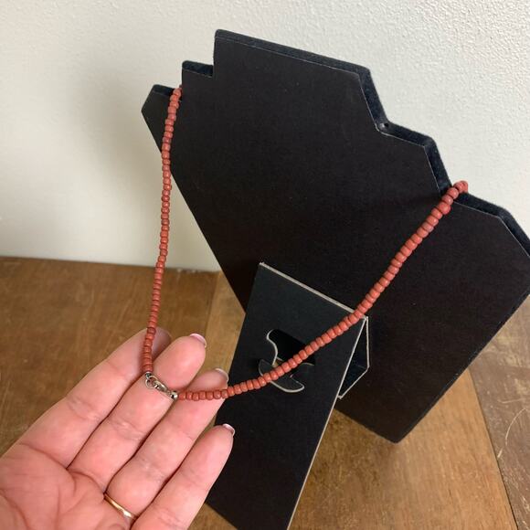 Boho natural stone bead polished gemstone native handmade necklace - Picture 2 of 5